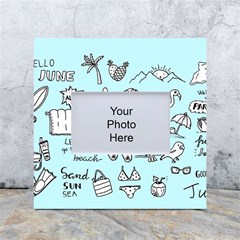 June Doodle Tropical Beach Sand White Box Photo Frame 4  X 6 