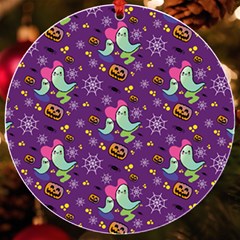 Pumpkins Ghosts Skeleton Pattern Uv Print Acrylic Ornament Round