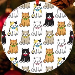 Cat Kitten Seamless Pattern Uv Print Acrylic Ornament Round