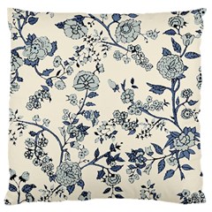 Blue Vintage Background, Blue Roses Patterns, Retro Large Cushion Case (two Sides)
