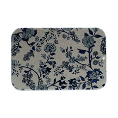 Blue Vintage Background, Blue Roses Patterns, Retro Open Lid Metal Box (silver)  