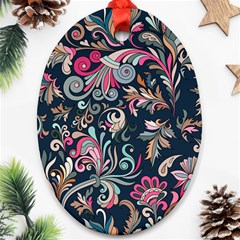 Coorful Flowers Pattern Floral Patterns Ornament (oval)