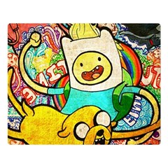 Painting Illustration Adventure Time Psychedelic Art Two Sides Premium Plush Fleece Blanket (large)