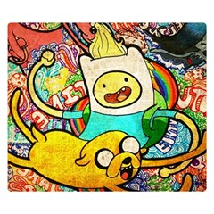 Painting Illustration Adventure Time Psychedelic Art Premium Plush Fleece Blanket (small)