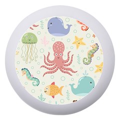 Underwater Seamless Pattern Light Background Funny Dento Box With Mirror