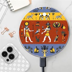 Ancient Egyptian Religion Seamless Pattern Wireless Fast Charger(white)