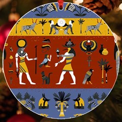 Ancient Egyptian Religion Seamless Pattern Uv Print Acrylic Ornament Round