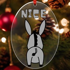 Donkey Ass Funny Nice Cute Floppy Uv Print Acrylic Ornament Oval