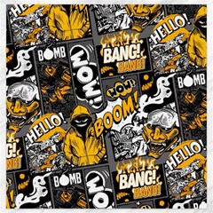 Boom Bang Art Crazy Drawing Graffiti Hello Retro Sayings Yellow Canvas 20  X 20 