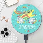 Personalized Unicorn Name Wireless Fast Charger Wireless Fast Charger(White) Front