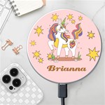 Personalized Unicorn Name Wireless Fast Charger Wireless Fast Charger(White) Front