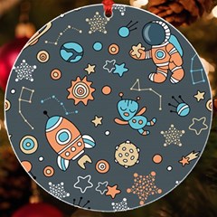 Space Seamless Pattern Art Uv Print Acrylic Ornament Round