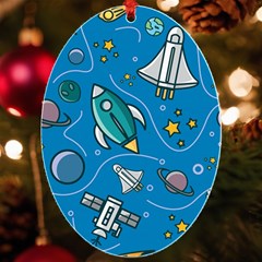 About Space Seamless Pattern Uv Print Acrylic Ornament Oval