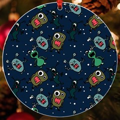 Monster Alien Pattern Seamless Background Uv Print Acrylic Ornament Round