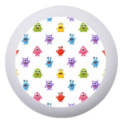 Seamless Pattern Cute Funny Monster Cartoon Isolated White Background Dento Box With Mirror