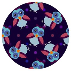 Owl Pattern Background Round Trivet