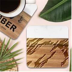 Multicolored Abstract Background Marble Wood Coaster (square)