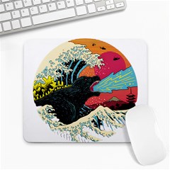 Retro Wave Kaiju Godzilla Japanese Pop Art Style Large Mousepad