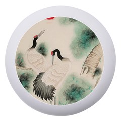 Japanese Crane Painting Of Bird Dento Box With Mirror