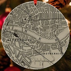 Vintage London Map Uv Print Acrylic Ornament Round