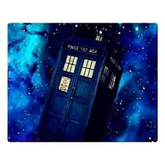 Tardis Doctor Who Space Galaxy Two Sides Premium Plush Fleece Blanket (large)
