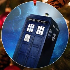 Tardis Doctor Who Space Blue Uv Print Acrylic Ornament Round