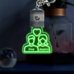 Couple Graphic LED Key Chain Front
