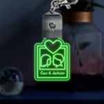 Couple Photo Graphic LED Key Chain Front