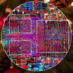 Technology Circuit Board Layout Pattern Uv Print Acrylic Ornament Round