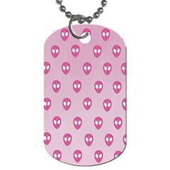 Alien Pattern Pink Dog Tag (one Side)