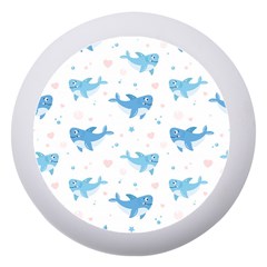 Seamless Pattern With Cute Sharks Hearts Dento Box With Mirror