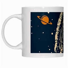 Vintage Retro Space Posters Astronaut White Mug