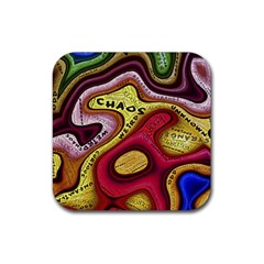 Chaos Unknown Unfamiliar Strange Rubber Coaster (square)