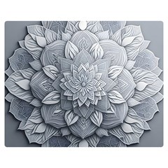 Flower Ornament Graphic Ornate Two Sides Premium Plush Fleece Blanket (medium)