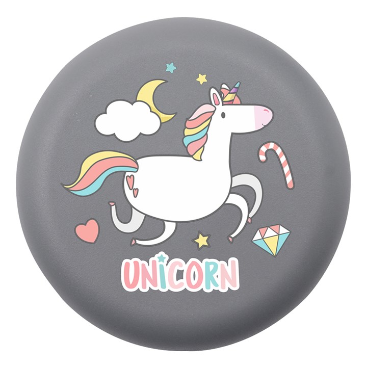 Unicorn Print Gray Dento Box with Mirror