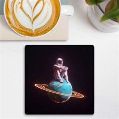 Stuck On Saturn Astronaut Planet Space Uv Print Square Tile Coaster 