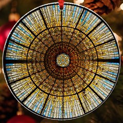 Barcelona Glass Window Stained Glass Uv Print Acrylic Ornament Round