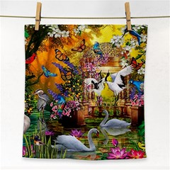Garden Of Paradise Butterfly Swan Bird Painting Gazebo, Peacock Flower Face Towel