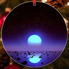 Sunset Colorful Nature Night Purple Star Uv Print Acrylic Ornament Round