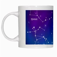 Realistic Night Sky Poster With Constellations White Mug