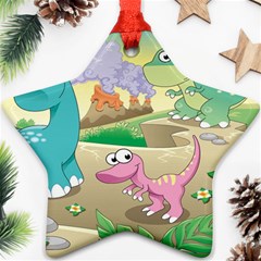 Kids Mural Cartoon Dinosaur Star Ornament (two Sides)