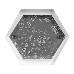 Cartoon, Halloween, Black, Dark Hexagon Wood Jewelry Box