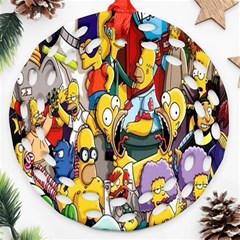 The Simpsons, Cartoon, Crazy, Dope Round Filigree Ornament (two Sides)