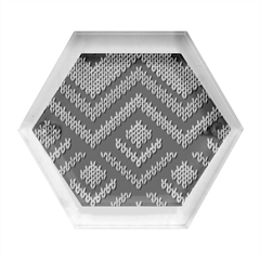 Fabric Abstract Pattern Fabric Textures, Geometric Hexagon Wood Jewelry Box