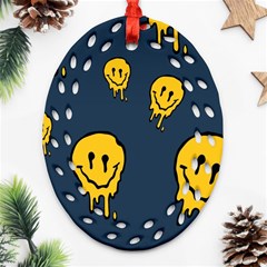 Aesthetic, Blue, Mr, Patterns, Yellow, Tumblr, Hello, Dark Oval Filigree Ornament (two Sides)