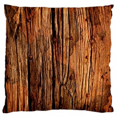 Brown Wooden Texture Large Cushion Case (two Sides)