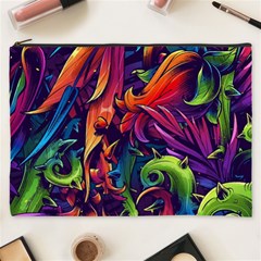 Colorful Floral Patterns, Abstract Floral Background Cosmetic Bag (xxxl)