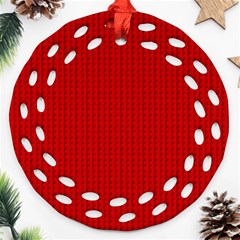 Ed Lego Texture Macro, Red Dots Background, Lego, Red Round Filigree Ornament (two Sides)