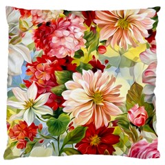 Painted Flowers Texture, Floral Background Large Cushion Case (two Sides)
