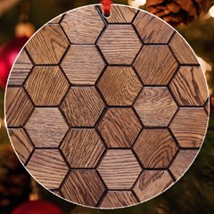 Wooden Triangles Texture, Wooden ,texture, Wooden Uv Print Acrylic Ornament Round